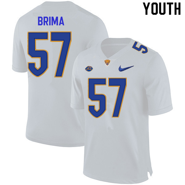 Youth #57 Bam Brima Pitt Panthers College Football Jerseys Sale-White